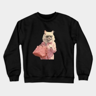 your kitty is tired of this shit Crewneck Sweatshirt